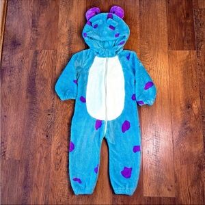 Disney Pixar Monsters Inc Sulley Costume Kids 3T-4T Blue Fuzzy Jumpsuit